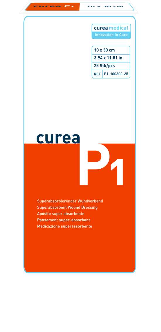 CUREA P1 superabsorb.Wundauflage 10x30cm 25 Stück PZN 06563371