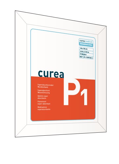 CUREA P1 superabsorb.Wundauflage 10x10cm 5 Stück PZN 10127925