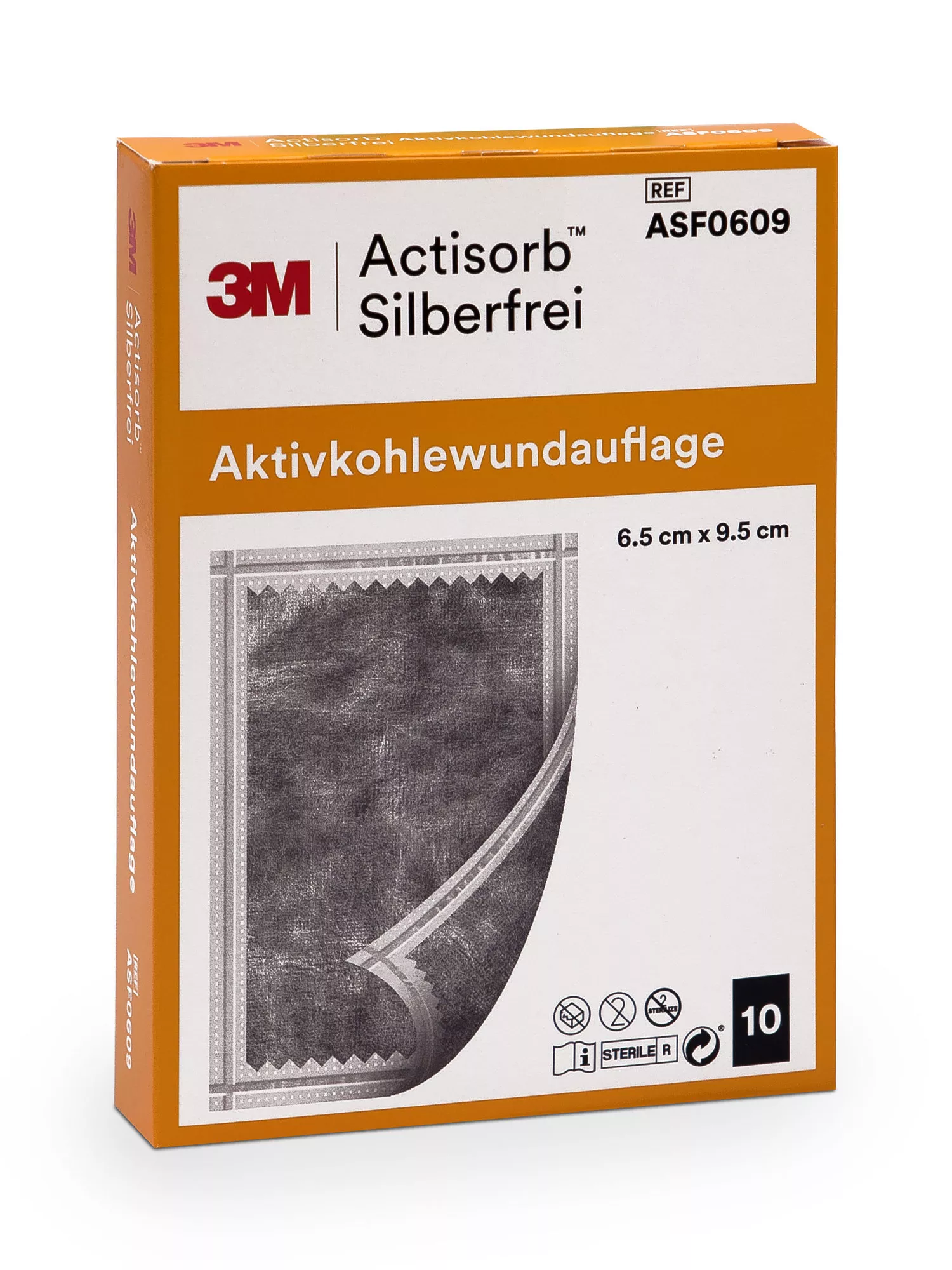 ACTISORB SILBERFREI 6.5x9.5 cm Aktivkohle, 10 Stück