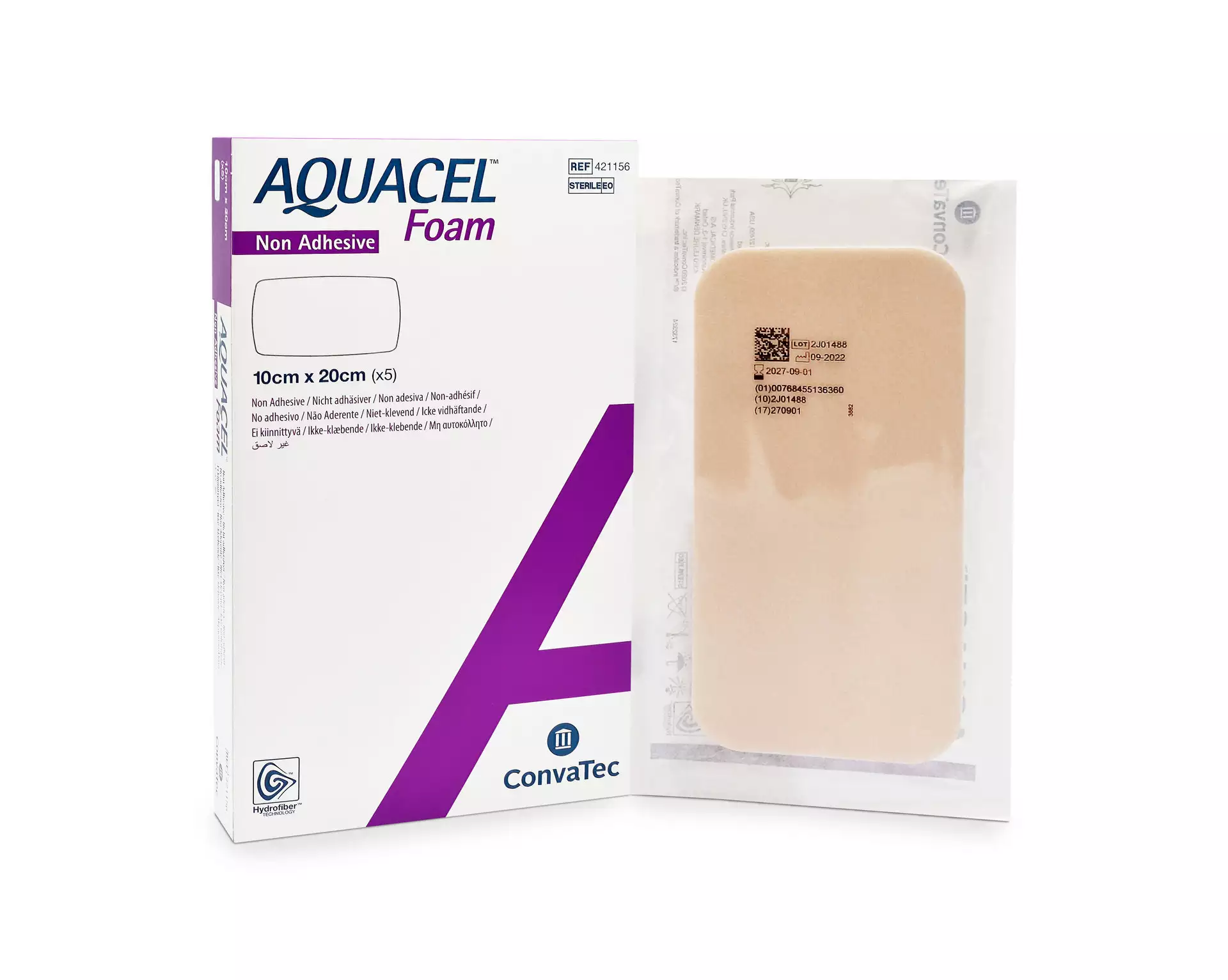 Aquacel Foam non adhesive 10x20cm, 5 Stück