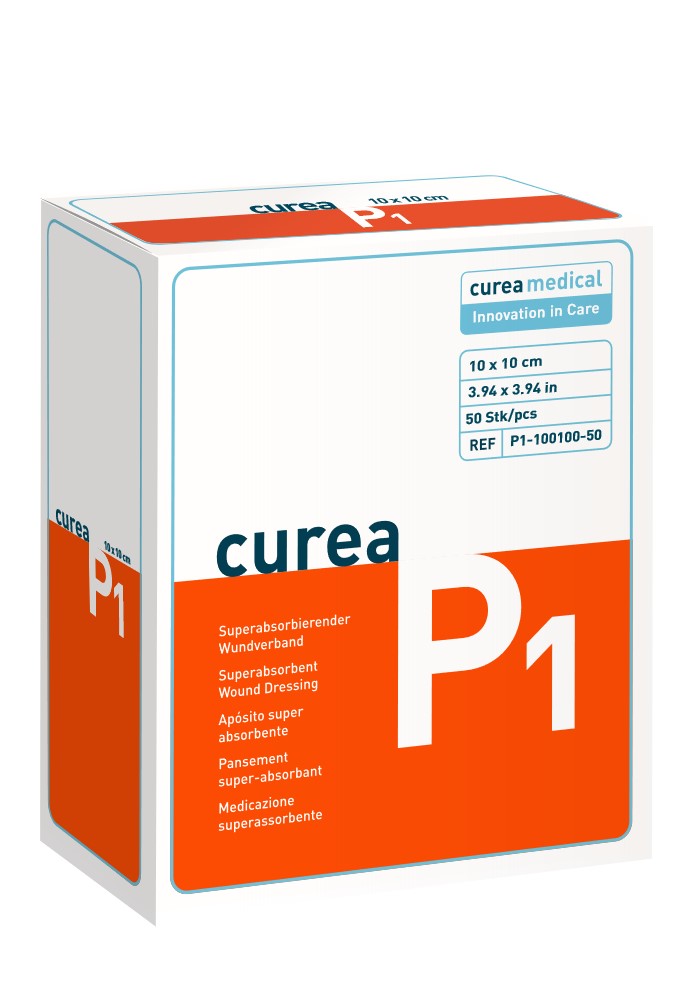CUREA P1 superabsorb.Wundauflage 10x10cm 50 Stück PZN 06563282