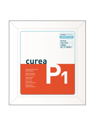 CUREA P1 superabsorb.Wundauflage 10x10cm 5 Stück PZN 10127925