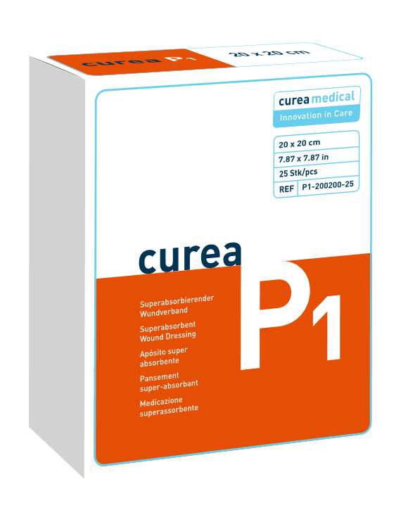 CUREA P1 superabsorb.Wundauflage 20x20cm 25 Stück PZN 06563342