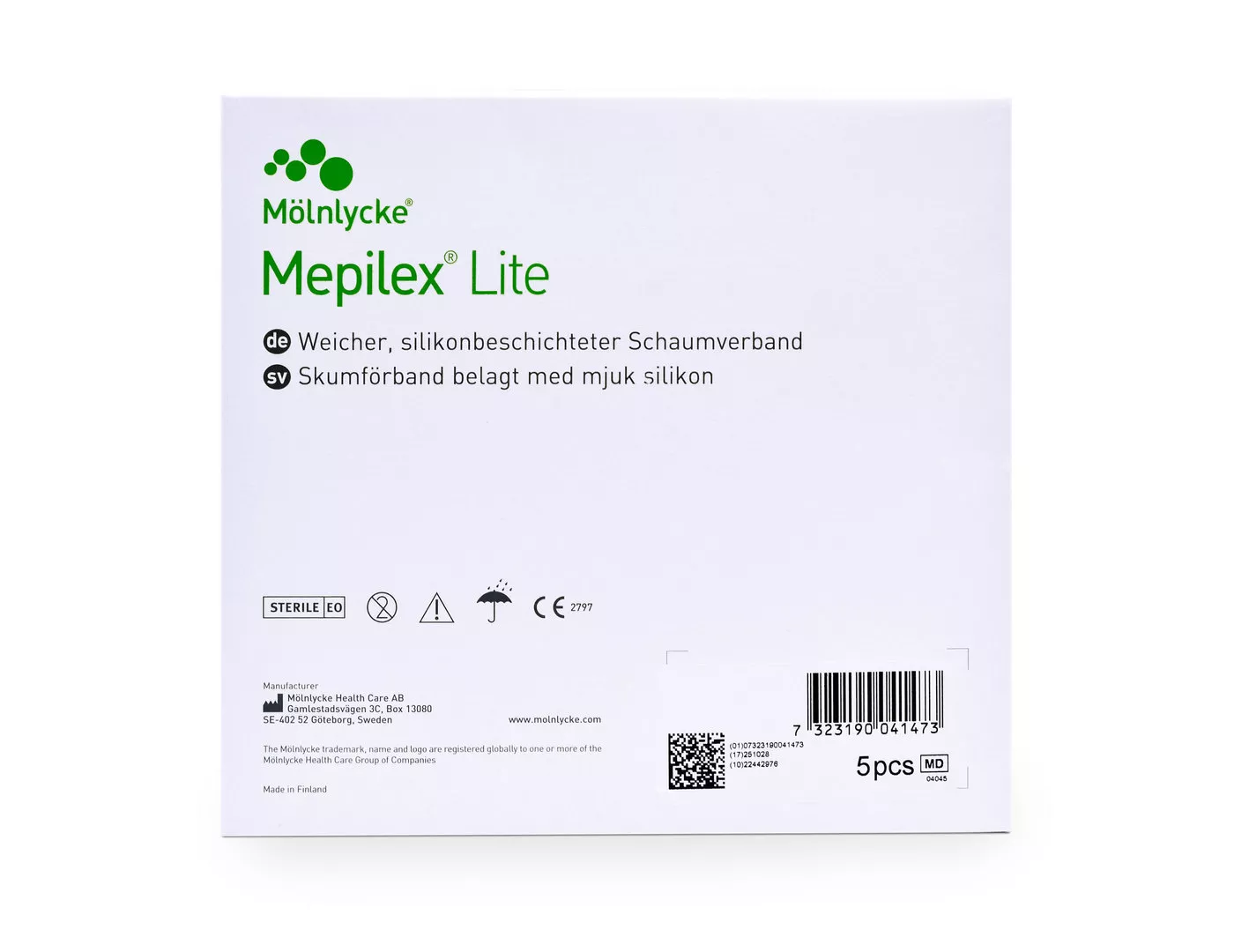 MEPILEX Lite Schaumverband 12.5x12.5 cm steril, 5 Stück