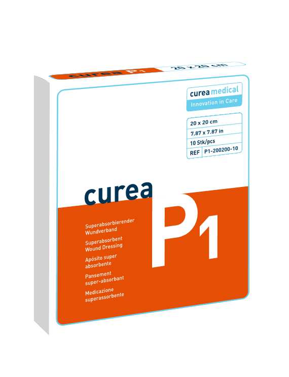 CUREA P1 superabsorb.Wundauflage 20x20cm 10 Stück PZN 06563336