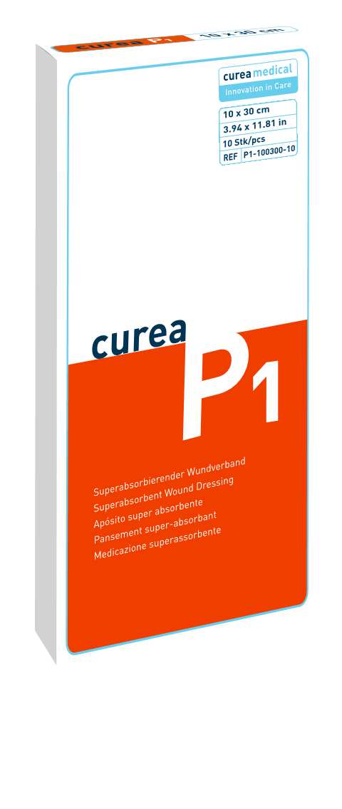CUREA P1 superabsorb.Wundauflage 10x30cm 10 Stück PZN 06563365