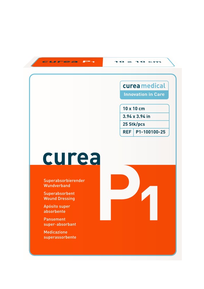 CUREA P1 superabsorb.Wundauflage 10x10cm 25 Stück PZN 06563276