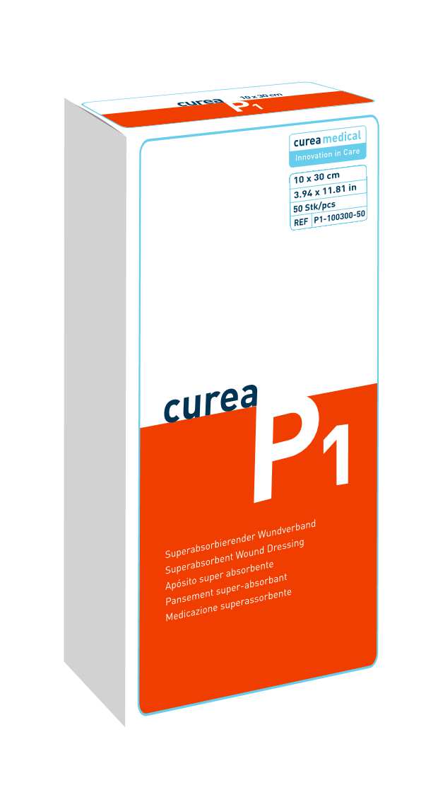 CUREA P1 superabsorb.Wundauflage 10x30cm 50 Stück PZN 06563388
