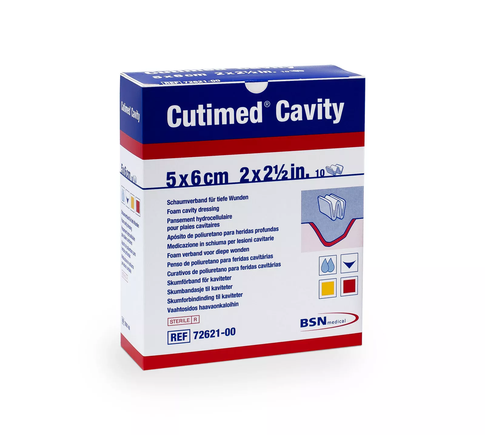 CUTIMED Cavity Schaumverband 5x6 cm,steril, nicht haftend, 10 Stück
