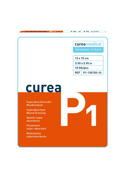 CUREA P1 superabsorb.Wundauflage 15x15cm 10 Stück PZN 04737909
