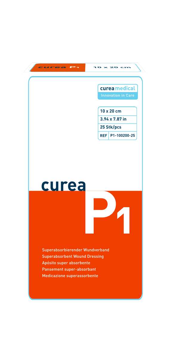 CUREA P1 superabsorb.Wundauflage 10x20cm 25 Stück PZN 06563307