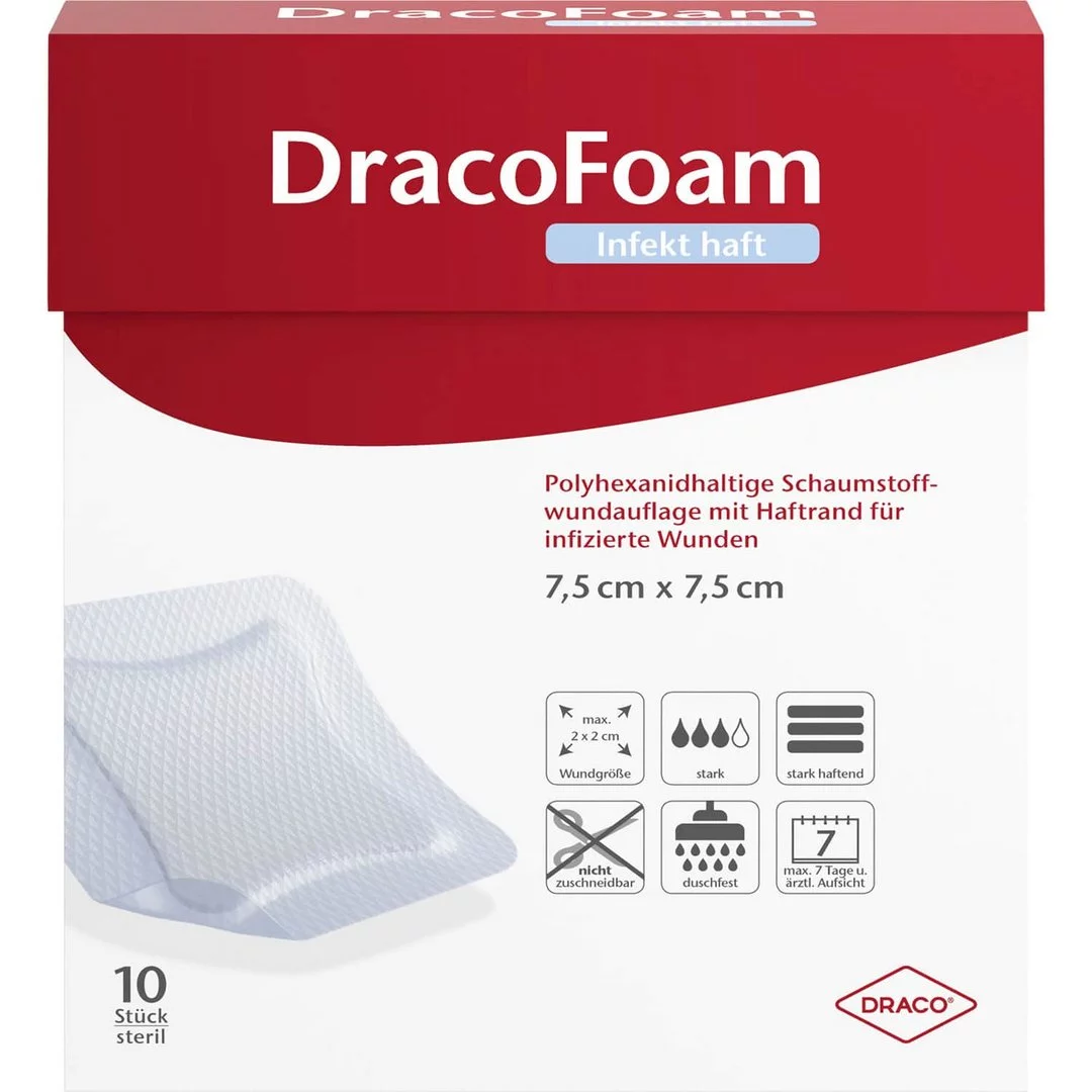 DRACOFOAM Infekt haft Schaumstoff Wundauflage 7.5x7.5 cm, 10 Stück kaufen