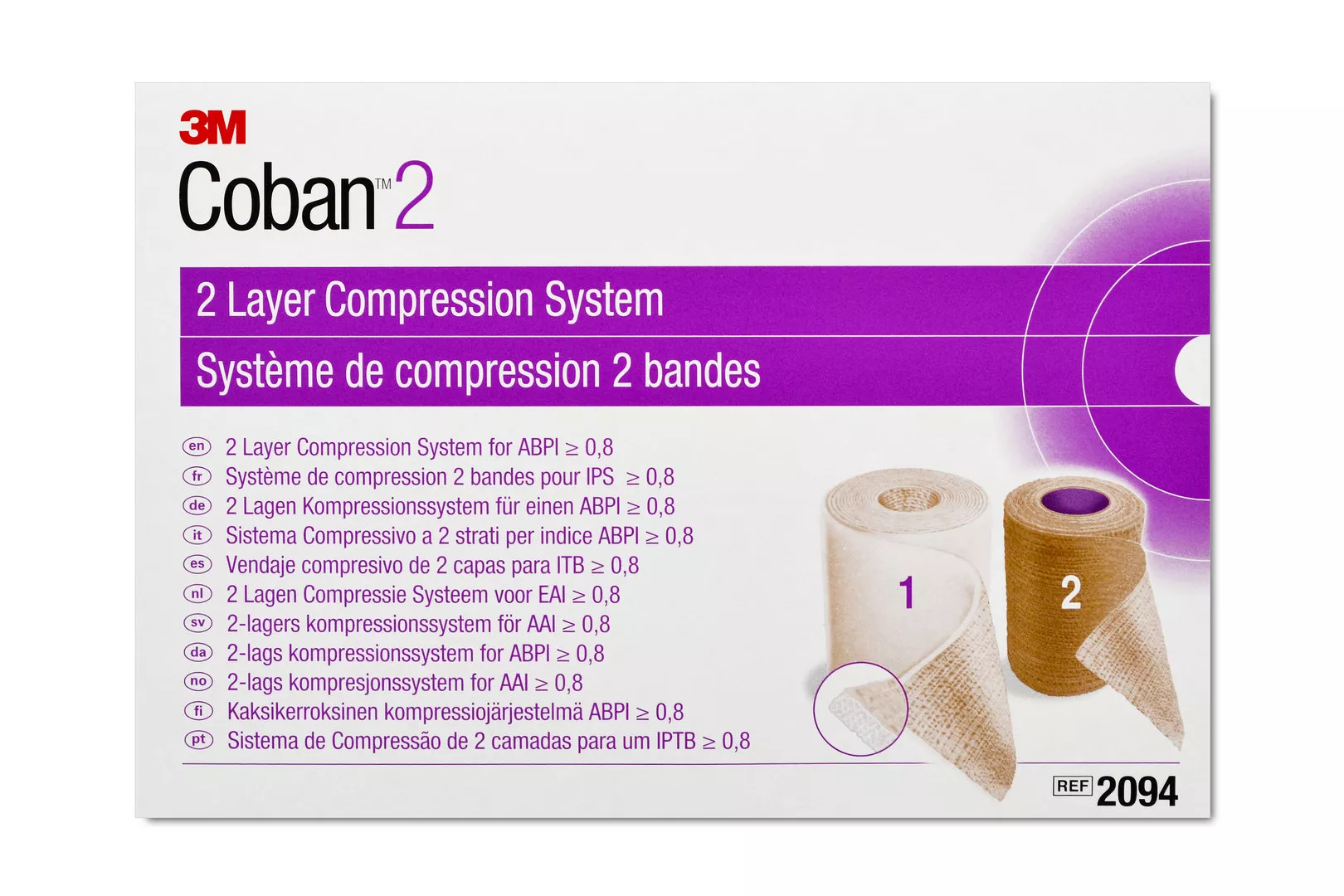 COBAN 2 Lagen FK Kompressionssystem 2094 mit zwei Rollen 10cm x 2.7m / 10cm x 3.5m