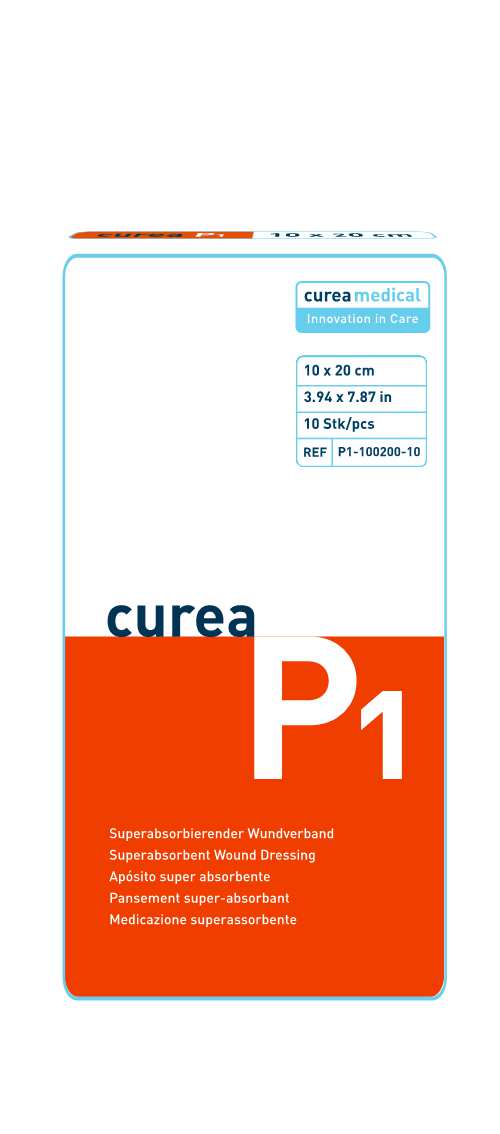 CUREA P1 superabsorb.Wundauflage 10x20cm 10 Stück PZN 06563299