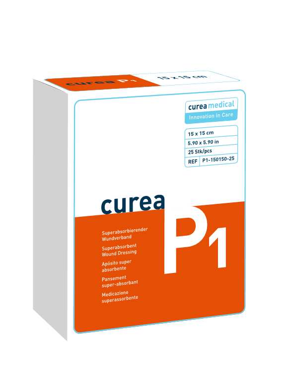 CUREA P1 superabsorb.Wundauflage 15x15cm 25 Stück PZN 04737915