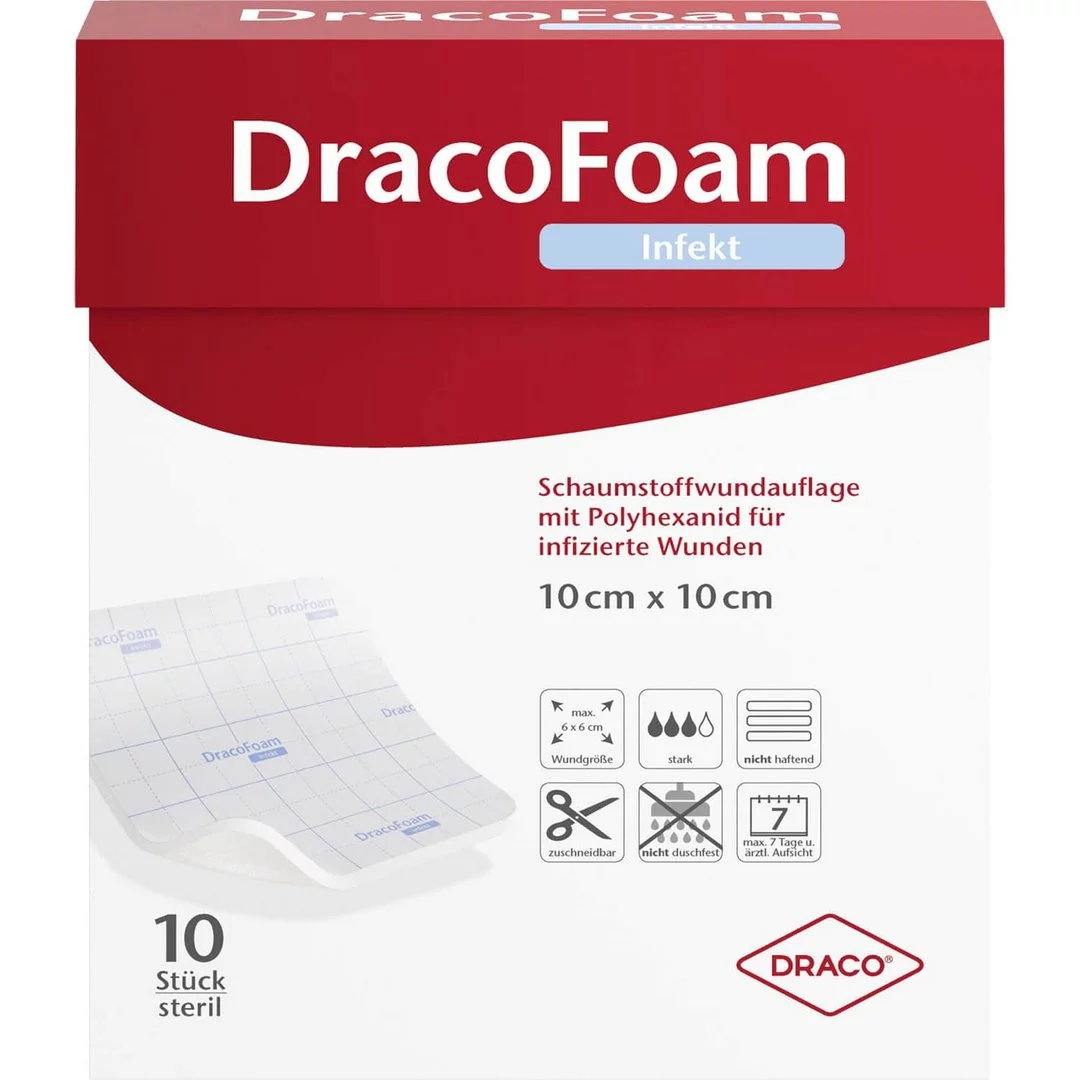 Draco Foam Infekt Schaumstoffverband 10x10 10 Stück PZN 10317614
