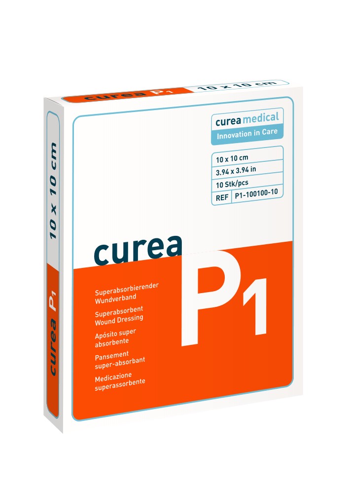 CUREA P1 superabsorb.Wundauflage 10x10cm 10 Stück PZN 06563253