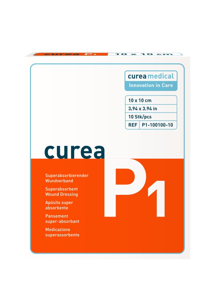 CUREA P1 superabsorb.Wundauflage 10x10cm 10 Stück PZN 06563253