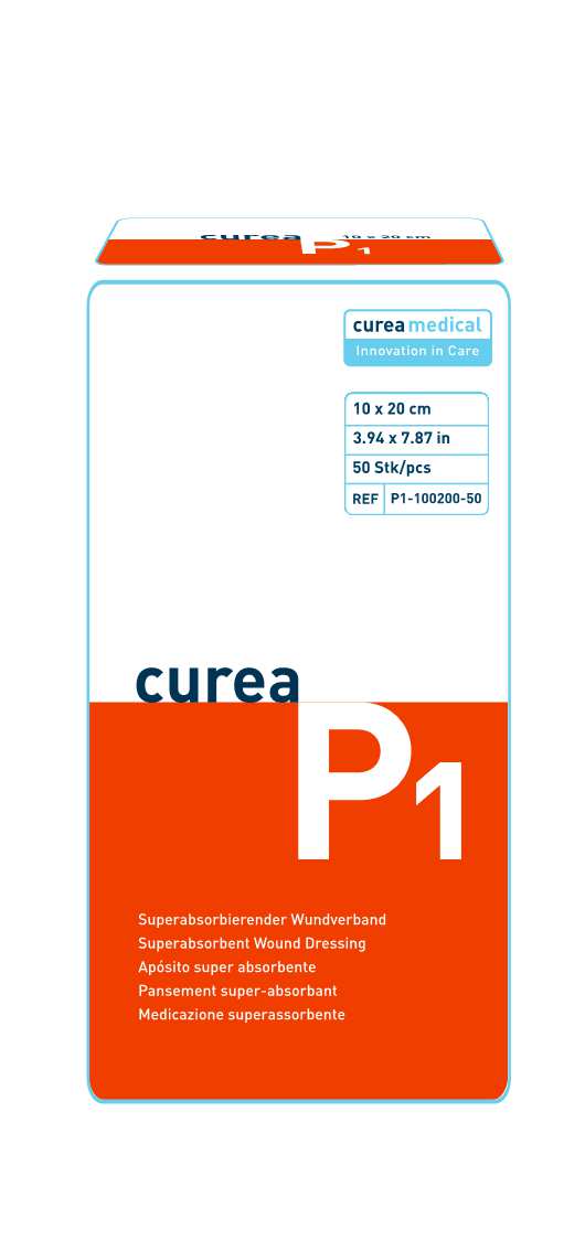 CUREA P1 superabsorb.Wundauflage 10x20cm 50 Stück PZN 06563313